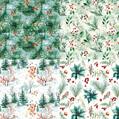 Inlovearts 24PCS 6" Snow Laden Bough Scrapbook & Cardstock Paper