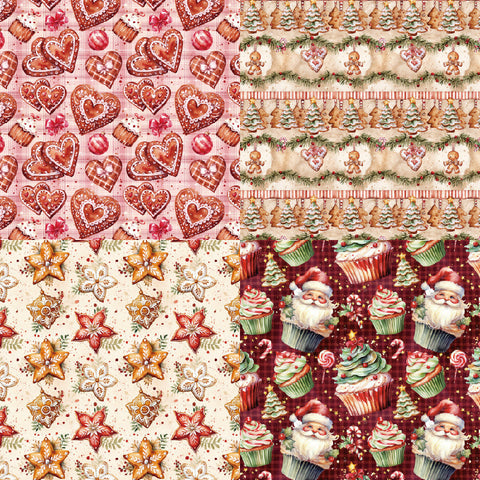Inlovearts 24PCS 6" Santa's Sweets Scrapbook & Cardstock Paper