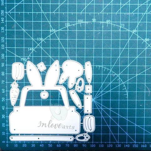 Inlovearts Cute Rabbit Truck Cutting Dies