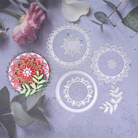 Inlovearts Circle Flower and Leaf Cutting Dies