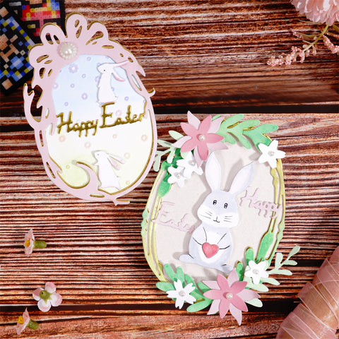 Inlovearts Happy Easter with Cartoon Bunny Cutting Dies