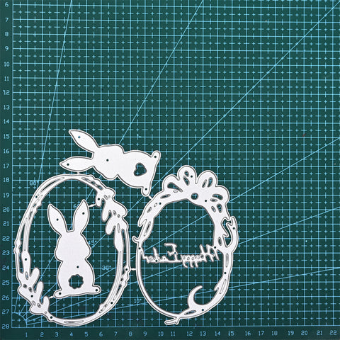Inlovearts Happy Easter with Cartoon Bunny Cutting Dies