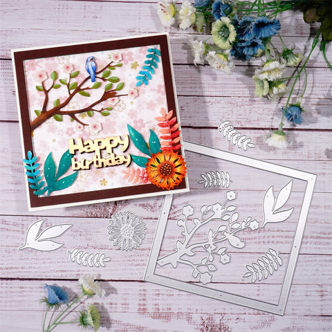 Inlovearts Leaves Set and Frame Metal Cutting Dies