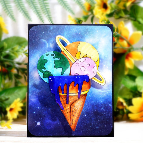 Inlovearts Planet Ice Cream Cutting Dies