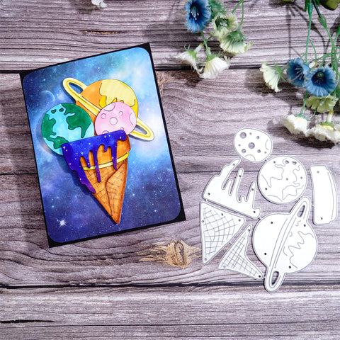 Inlovearts Planet Ice Cream Cutting Dies