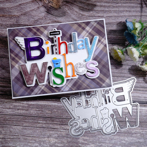 Inlovearts Birthday Wishes Word Cutting Dies