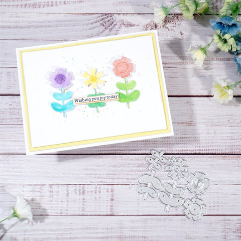 Inlovearts Three Cute Flowers Cutting Dies