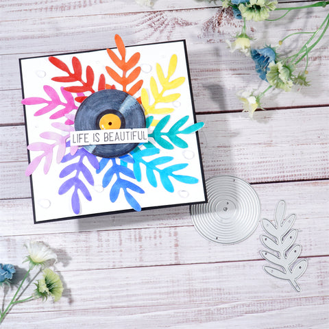Inlovearts A Disc With Leaves Cutting Dies
