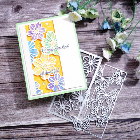 Inlovearts Flower and Butterfly Border Frame Cutting Dies
