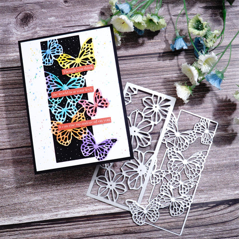 Inlovearts Flower and Butterfly Border Frame Cutting Dies