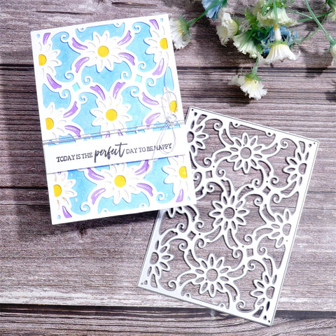Inlovearts Daisy Flower Background Board Metal Cutting Dies