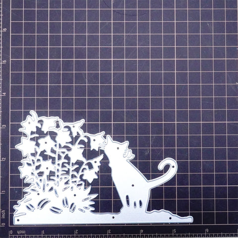 Inlovearts Cat Smelling Flowers Cutting Dies