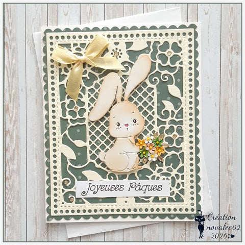 Inlovearts Grid and Flower Frame Background Board Cutting Dies