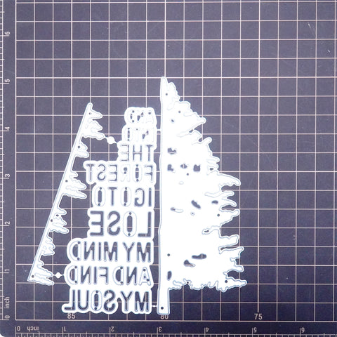 Inlovearts Christmas Tree With And into the Forest I Go to Lose My Mind and Find My Soul Word Cutting Dies