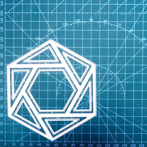 Inlovearts Hexagons and Triangles Background Board Cutting Dies