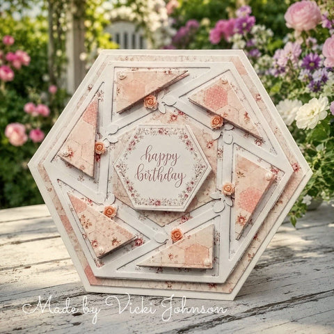 Inlovearts Hexagons and Triangles Background Board Cutting Dies