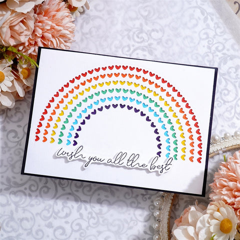 Inlovearts Heart Rainbow Board Cutting Dies
