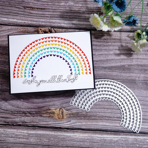 Inlovearts Heart Rainbow Board Cutting Dies