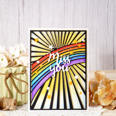 Inlovearts Rainbow Background Board Cutting Dies