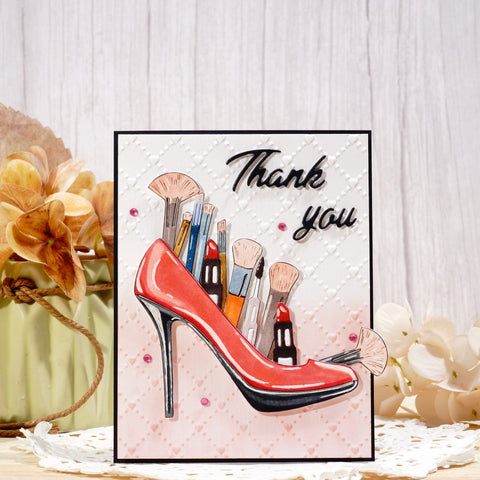 Inlovearts High Heels Makeup Brushes and Lipstick Cutting Dies