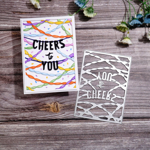 Inlovearts Cheers to You Ribbon Background Board Cutting Dies