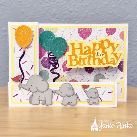 Inlovearts Cute Elephants Family Metal Cutting Dies