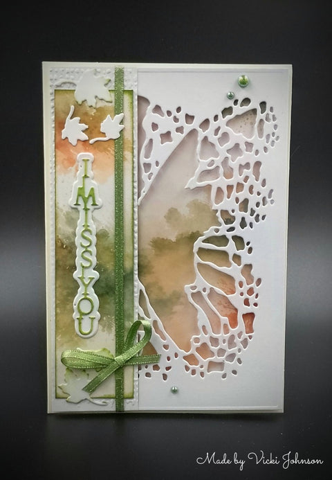 Inlovearts Butterfly Wing Rectangle Frame Cutting Dies