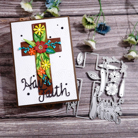 Inlovearts Multicolor Floral Cross Cutting Dies