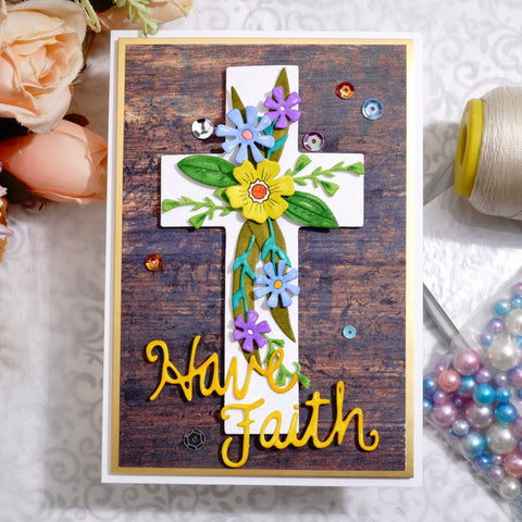 Inlovearts Multicolor Floral Cross Cutting Dies