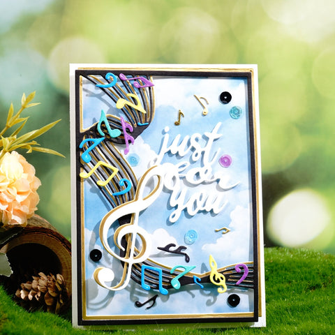 Inlovearts Flying Music Symbols Cutting Dies