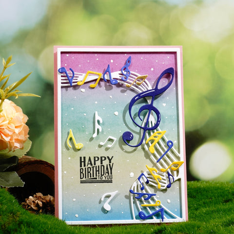 Inlovearts Flying Music Symbols Cutting Dies