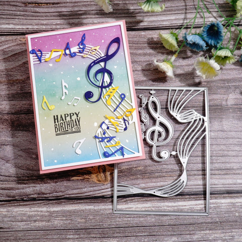Inlovearts Flying Music Symbols Cutting Dies