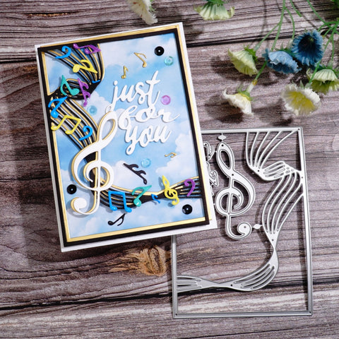 Inlovearts Flying Music Symbols Cutting Dies