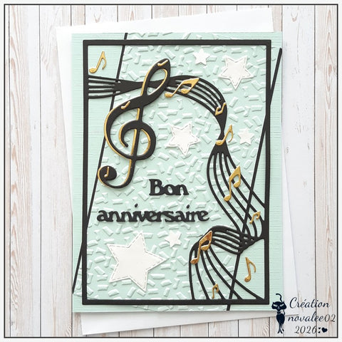 Inlovearts Flying Music Symbols Cutting Dies