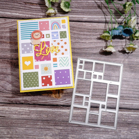 Inlovearts Small Square Grid Background Board Cutting Dies