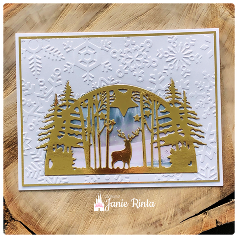 Inloveartshop Elk in Pine Forest Background Board Cutting Dies