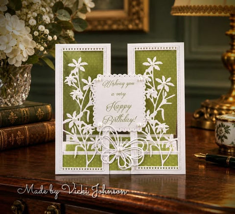 2 Pcs Rectangle Flowers Border Metal Dies