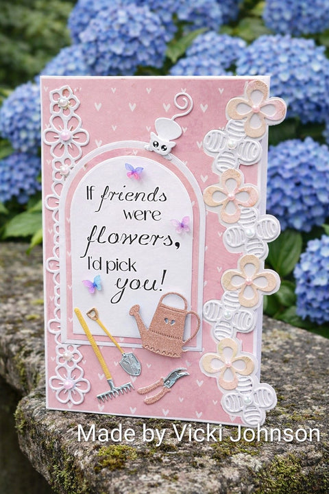 Inlovearts 4pcs Flower Border Cutting Dies