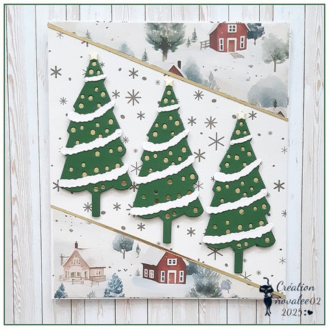 Inlovearts Christmas Tree Covered With Snow Cutting Dies