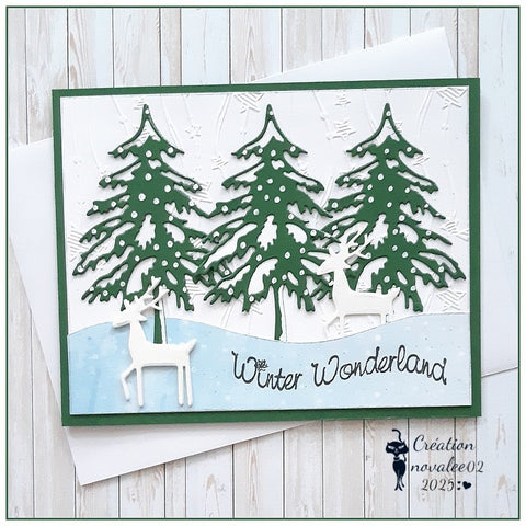 Inlovearts Christmas Tree Covered With Snow Cutting Dies