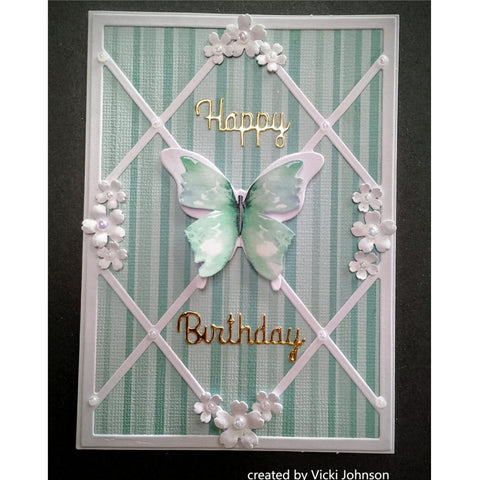 Inlovearts Butterfly and Grid Pattern Background Board Cutting Dies