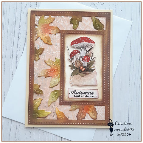 Inlovearts Hollow Rectangular Maple Leaves Frame Cutting Dies