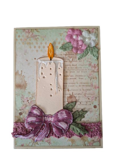 Inlovearts The Candle and Leaves Cutting Dies