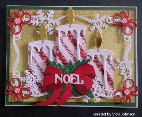 Inlovearts The Candle and Leaves Cutting Dies