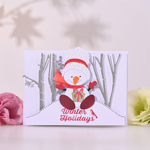 Inloveartshop Snowman Holding Gift Cutting Dies