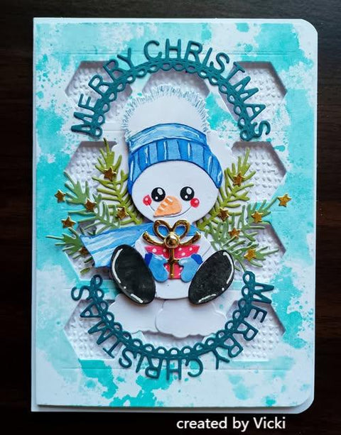 Inloveartshop Snowman Holding Gift Cutting Dies