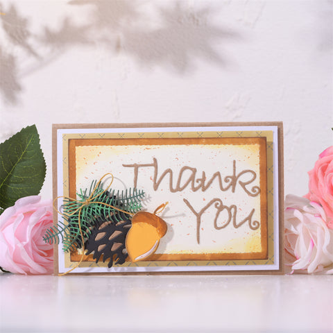 Inloveartshop Pine Nut, Pine Cone, and "Thank You" Cutting Dies