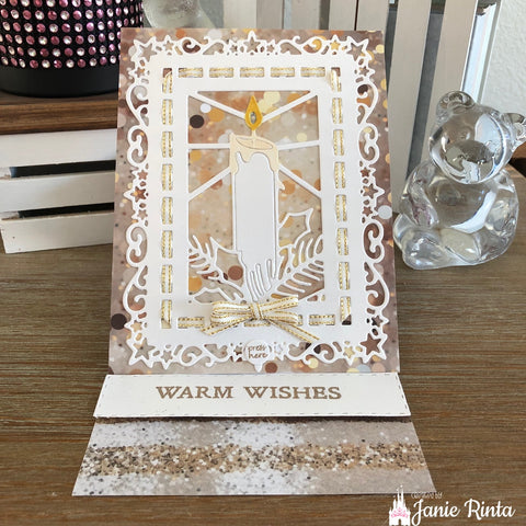 Inlovearts Christmas Candle Background Board Cutting Dies
