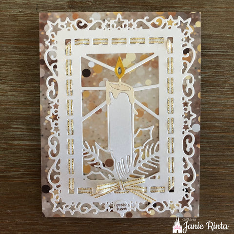 Inlovearts Christmas Candle Background Board Cutting Dies