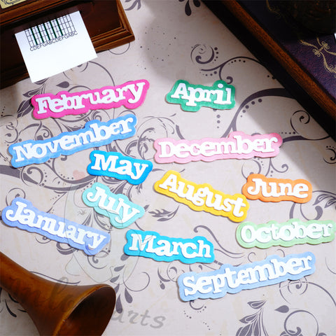Inlovearts Twelf Months Word Cutting Dies